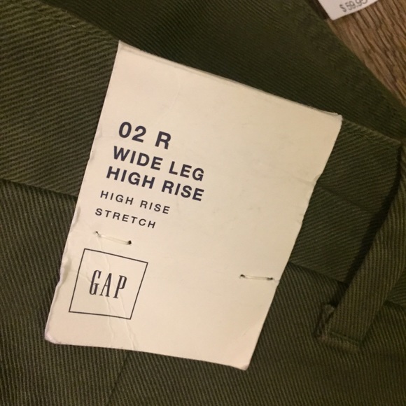 GAP Wide Leg High Rise Chino Size 2 - Picture 6 of 8